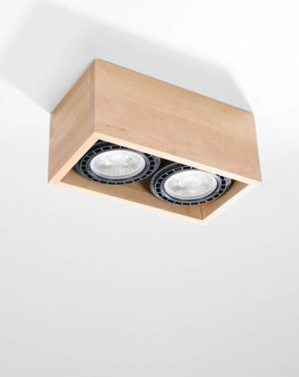 Lampa sufitowa QUATRO SL.0916 SOLLUX LIGHTING drewniana podwójna 