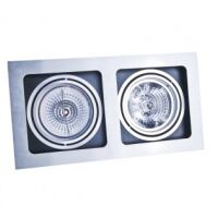 Oprawa wpuszczana nowoczesna techniczna Sisto 2 Aluminium AZzardo   AZ0794 czarny środek  　