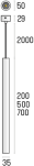 Lampa wisząca STIK 35.700 ZW LED LABRA 5.1766 wys. 70 cm - 5