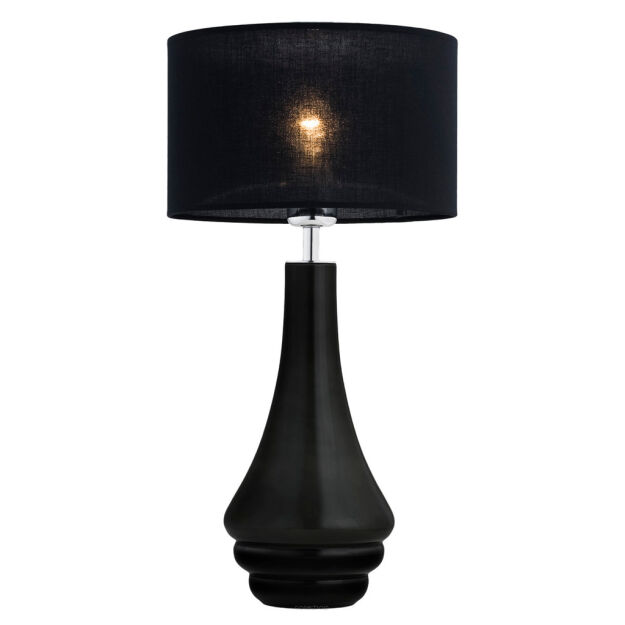 Lampa stołowa AMAZONKA 3035 Argon Dymione szkło + czarna tkanina 