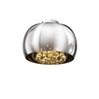 Plafon Burn AZzardo  AZ0699 wnętrza szklanego klosza wydobywaja się kryształy, które nadają awangardowego stylu