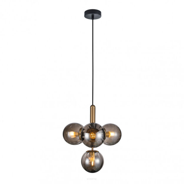 Lampa wisząca Ravena PND-2324-4B BRO+SG Italux Nowoczesna mosiądz