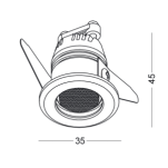 LAMPA WPUSZCZANA ELKIM POINT 005 Minimalistyczna wbudowany LED IP44/20 3 kolory 5 barw światła  - 4