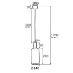 Lampa wisząca SAGUNTO 4356 Argon Szklany klosz wysokość 28 cm - 2
