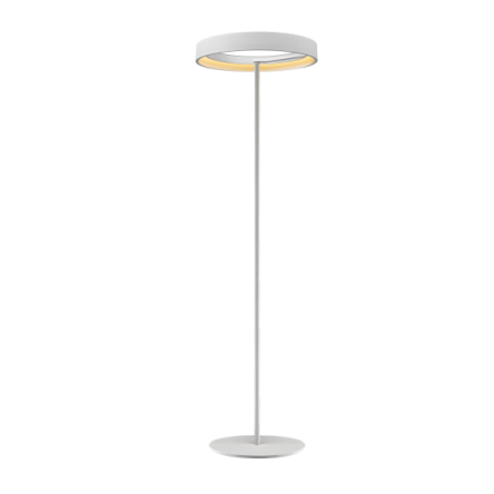 Lampa podłogowa OSAKA - F01017WH - Cosmo Light wykończenie białe matowe klosz  w kształcie okręgu źródło światła LED