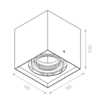 Oprawa natynkowa SQUARES 50x1 230V  aqform prostokąt 45811 techniczna - 3