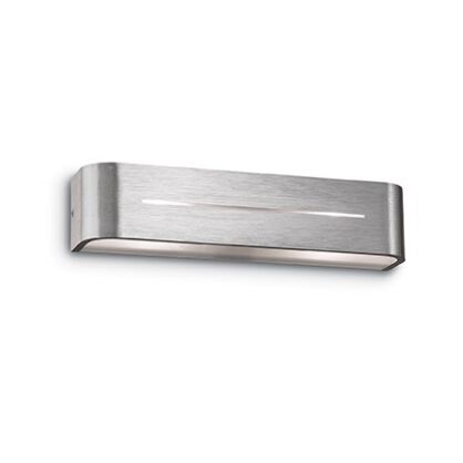 Kinkiet Posta AP2 ALLUMINIO Ideal Lux 009940   posiada metalową oprawę w kolorze aluminium świeci obustronnie
