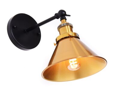 Kinkiet NORI LDW BN05-1 (BK+MD) Lumina Deco LOFTOWY mosiężny 