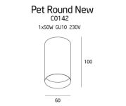 Lampa sufitowa Plafon Pet Round New C0141 Maxlight biała oprawa sufitowa techniczna okrągła 10 cm wysokości - 2