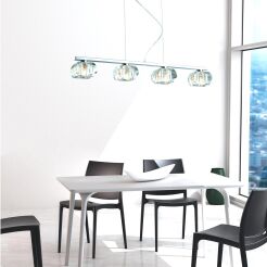 Lampa wisząca Rubic 4 Azzardo 1798-4P AZ0493 transparentne klosze z akrylu idealna do salonu
