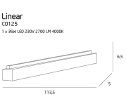 Lampa sufitowa listwa Linear C0125 Maxlight nowoczesna kolor biały   - 2