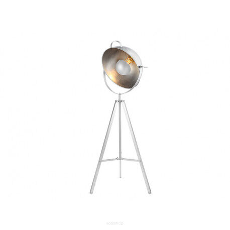 LAMPA PODŁOGOWA AZzardo TOMA FLOOR WHITE AZ2378 metal nowoczesna elementy klosz półokrągły biały, wewnętrzna strona ma kolor złoty