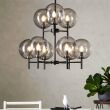 Lampa wisząca CROWN 107921 Markslojd CZARNA PODSTAWA  KLOSZE Z DYMIONEGO SZKŁA ELEGANCKA - 3