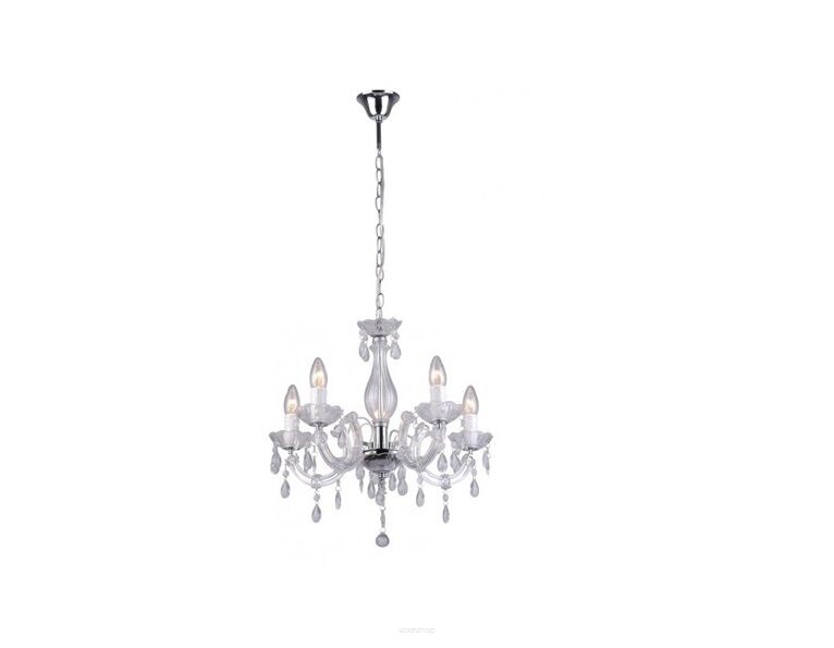 Żyrandol LAMPA wisząca MAGNOLIA RLD94016-5A Zumaline świecznikowa OPRAWA zwis na łańcuchu z kryształkami ze szkła akrylowego chrom przezroczysty nowoczesna tanio 