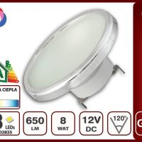 ŻARÓWKA AR111 12V 8LED 650lm 8W CIEPŁA