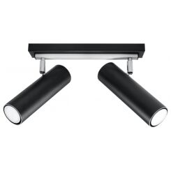  LAMPA SUFITOWA LISTWA SUFITOWA  DIREZIONE 2 CZARNY SOLLUX  Lampa Ścienna NOWOCZESNY stal  SL.0500 metalowa lampa  SOLLUX LIGHTING tuby