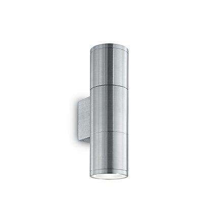 Kinkiet Gun AP2 SMALL Ideal Lux  033013 aluminiowy korpus o wykończeniu szczotkowanym w kolorze aluminum świeci góra-dół