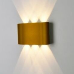 Kinkiet GINNA 3 IP 54 złoty kolorlampa ścienna AZ3485 Azzardo LED 6W 6 źródeł światła idealna do salonu