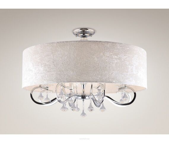 Plafon Amsterdam C0059 Maxlight  abażur ecru nowoczesna elegancka 78 cm średnicy kryształki