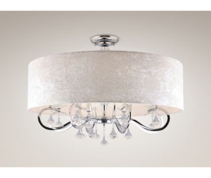 Plafon Amsterdam C0059 Maxlight  abażur ecru nowoczesna elegancka 78 cm średnicy kryształki