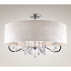 Plafon Amsterdam C0059 Maxlight  abażur ecru nowoczesna elegancka 78 cm średnicy kryształki
