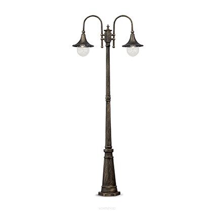 Lampa stojąca Cima PT2 Ideal Lux  024097  z odlewu aluminium i wykończona w kolorze czarno-złotym