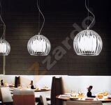 Lampa wisząca ARCADA M CLEAR AZzardo AZ0481 okrągły prązkowany klosz transparentny - 2