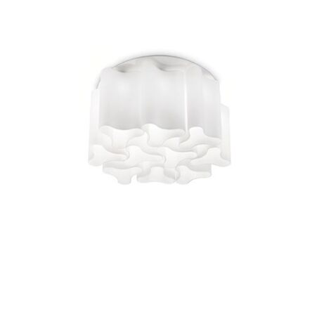 PLAFON Lampa sufitowa Compo PL10 biały 125510, przydymiony 172804 NOWOCZESNY IP20 SZKŁO Ideal Lux oprawa wisząca w kolorze białym i dymionym