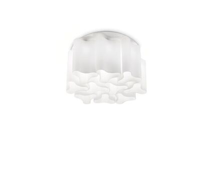 PLAFON Lampa sufitowa Compo PL10 biały 125510, przydymiony 172804 NOWOCZESNY IP20 SZKŁO Ideal Lux oprawa wisząca w kolorze białym i dymionym