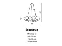Lampa wisząca Esperanza AZzardo AZ0095 wykonana jest z metalu oraz szkła w kolorze chromu i białym - 5