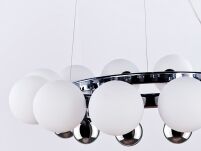 Lampa wisząca Esperanza AZzardo AZ0095 wykonana jest z metalu oraz szkła w kolorze chromu i białym - 3