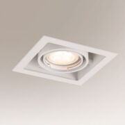 Lampa wpuszczana oprawa EBINO 7314 bi  z metalu w kolorze białym nowoczesna kwadrat GU10