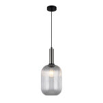 Lampa wisząca ANTIOLA PND-5588-1L-SC+CL Italux  TRANSPARENTNY SZKLANY KLOSZ ŚREDNICA 20 CM WYKOŃCZENIE LAMPY- NIKIEL SATYNOWY - 2