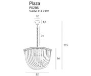 Lampa wisząca Plaza P0286 MAXlight  dekoracyjna elegancka wykonana z metalu o chromowanym zabarwieniu oraz szkła   - 3