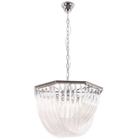 Lampa wisząca Plaza P0286 MAXlight  dekoracyjna elegancka wykonana z metalu o chromowanym zabarwieniu oraz szkła  