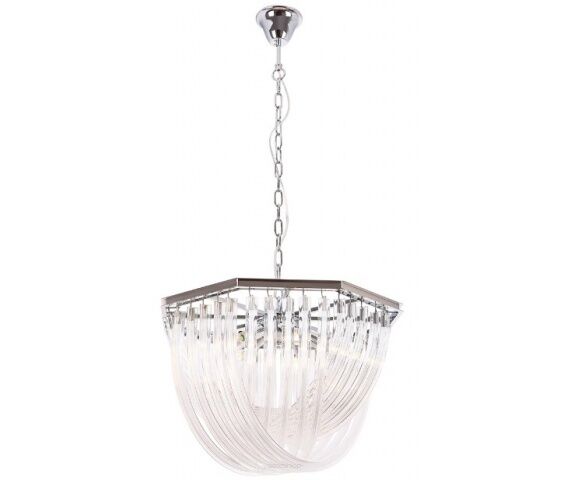 Lampa wisząca Plaza P0286 MAXlight  dekoracyjna elegancka wykonana z metalu o chromowanym zabarwieniu oraz szkła  