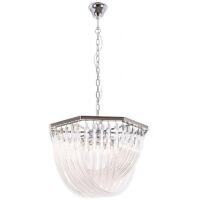 Lampa wisząca Plaza P0286 MAXlight  dekoracyjna elegancka wykonana z metalu o chromowanym zabarwieniu oraz szkła  