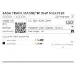 Oprawa do szyny SAGA 90 TRACK MAGNETIC 36W MILKY120 AZZARDO 3000K - 3
