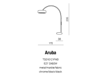 Lampa podłogowa ARUBA AZzardo TS 010131FAB AZ0169 abażur z tkaniny w kształcie ronda podstawa z metalu w kolorze czarnym - 4