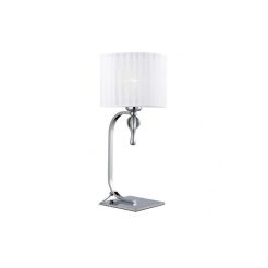 Lampa stołowa Impress Azzardo 1976-1T WH   z metalu o wykończeniu chromowanym i szklanym abażur w kolorze białym