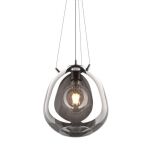 LAMPA WISZĄCA LAMPA WEWNĘTRZNA MOON PENDANT  P19066B-D25 ZUMA LINE E27  SZKŁO  Transparentny czarny - 2