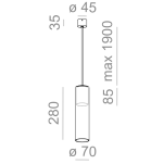 Lampa wisząca MODERN GLASS Tube SP GU10 Aquaform 50529 nowoczesny dymiony klosz - 2