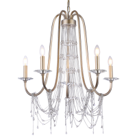 Zwis Madrid - P05165CP -   cosmolight  W stylu pałacowym Korpus z polerowanego chromu połaczony z kryształowymi kapieniami i łańczuszkami