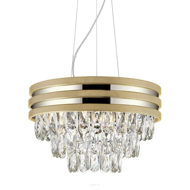Lampa wisząca NAICA P0525-04A-F4V6 Zuma Line kryształki złota ze srebrnymi paskami
