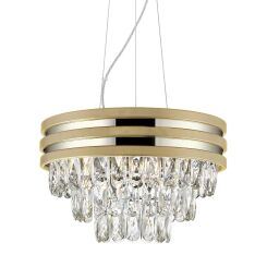 Lampa wisząca NAICA P0525-04A-F4V6 Zuma Line kryształki złota ze srebrnymi paskami