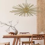 LAMPA WISZĄCA URCHIN ZUMALINE P0491-09E-F7DY ZŁOTA rozłożysta konstrukcja nieschematycznym wzornictwie  - 3