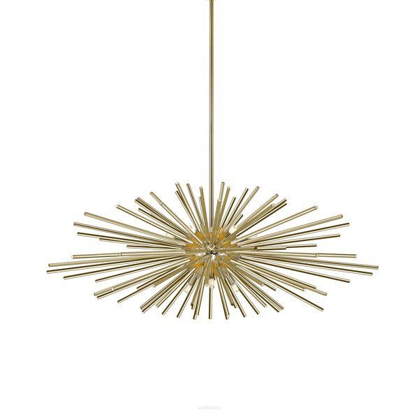 LAMPA WISZĄCA URCHIN ZUMALINE P0491-09E-F7DY ZŁOTA rozłożysta konstrukcja nieschematycznym wzornictwie 