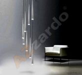 Lampa wisząca Stylo 8 AZzardo  AZ0257 chrom klosze w kształcie stożków na końcach szklane - 2
