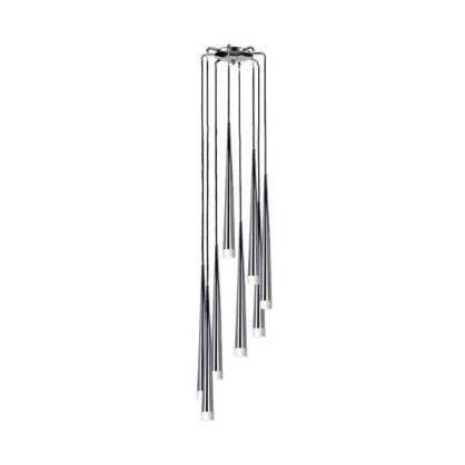 Lampa wisząca Stylo 8 AZzardo  AZ0257 chrom klosze w kształcie stożków na końcach szklane