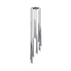 Lampa wisząca Stylo 8 AZzardo  AZ0257 chrom klosze w kształcie stożków na końcach szklane